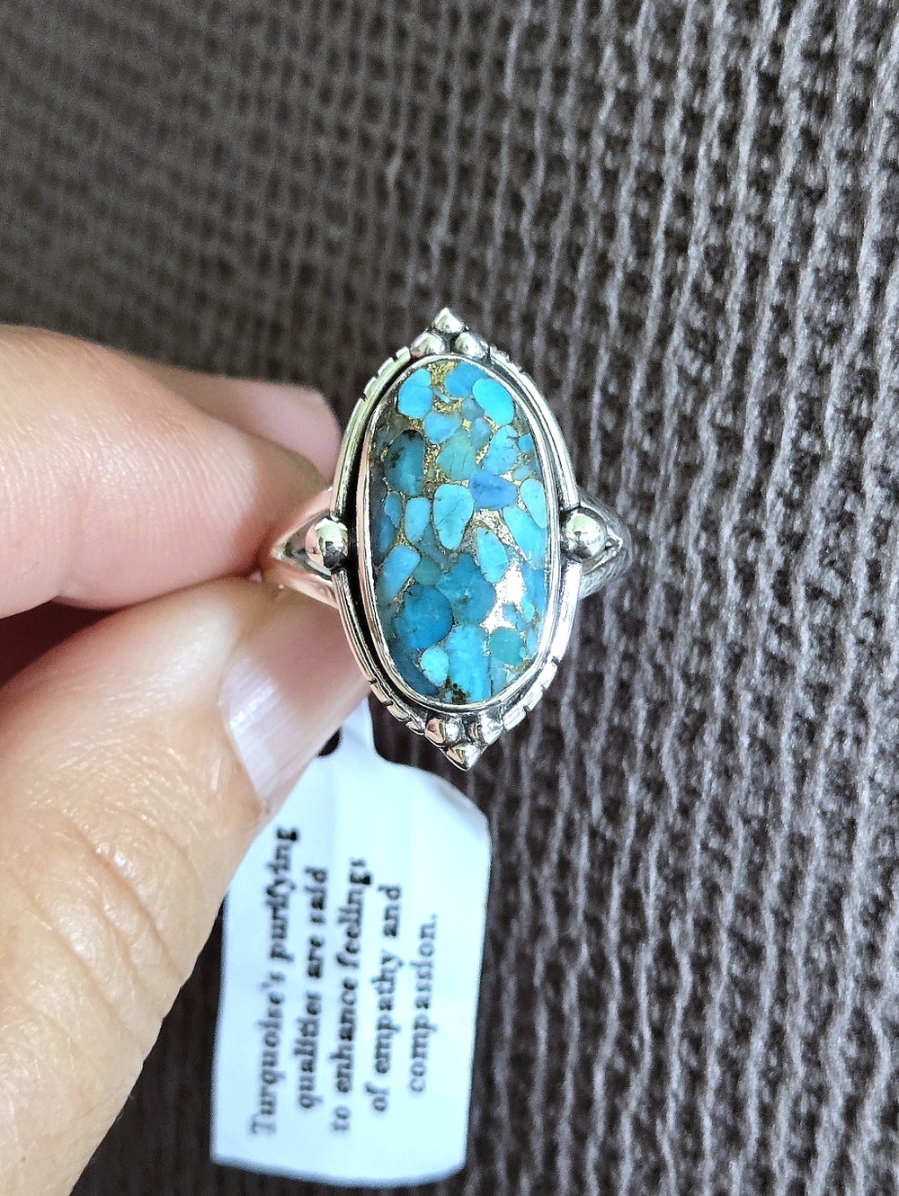 Shivam Oval Shaped Blue💙 Copper Turquoise Statement Ring💍 - NWT